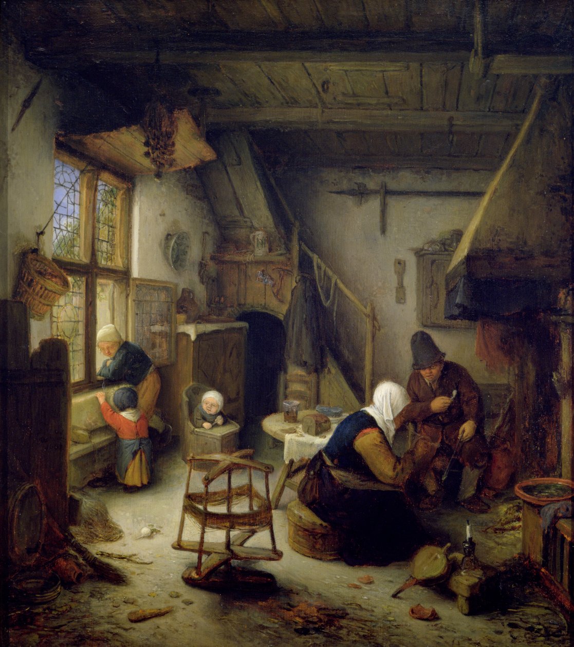 A Peasant Family at Home, 1661 by Adriaen Jansz. van Ostade