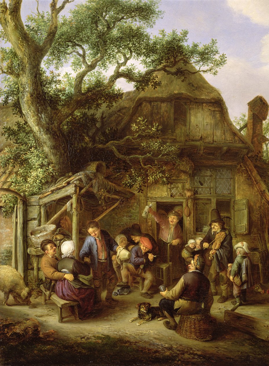Happy Peasants (detail) by Adriaen Jansz. van Ostade