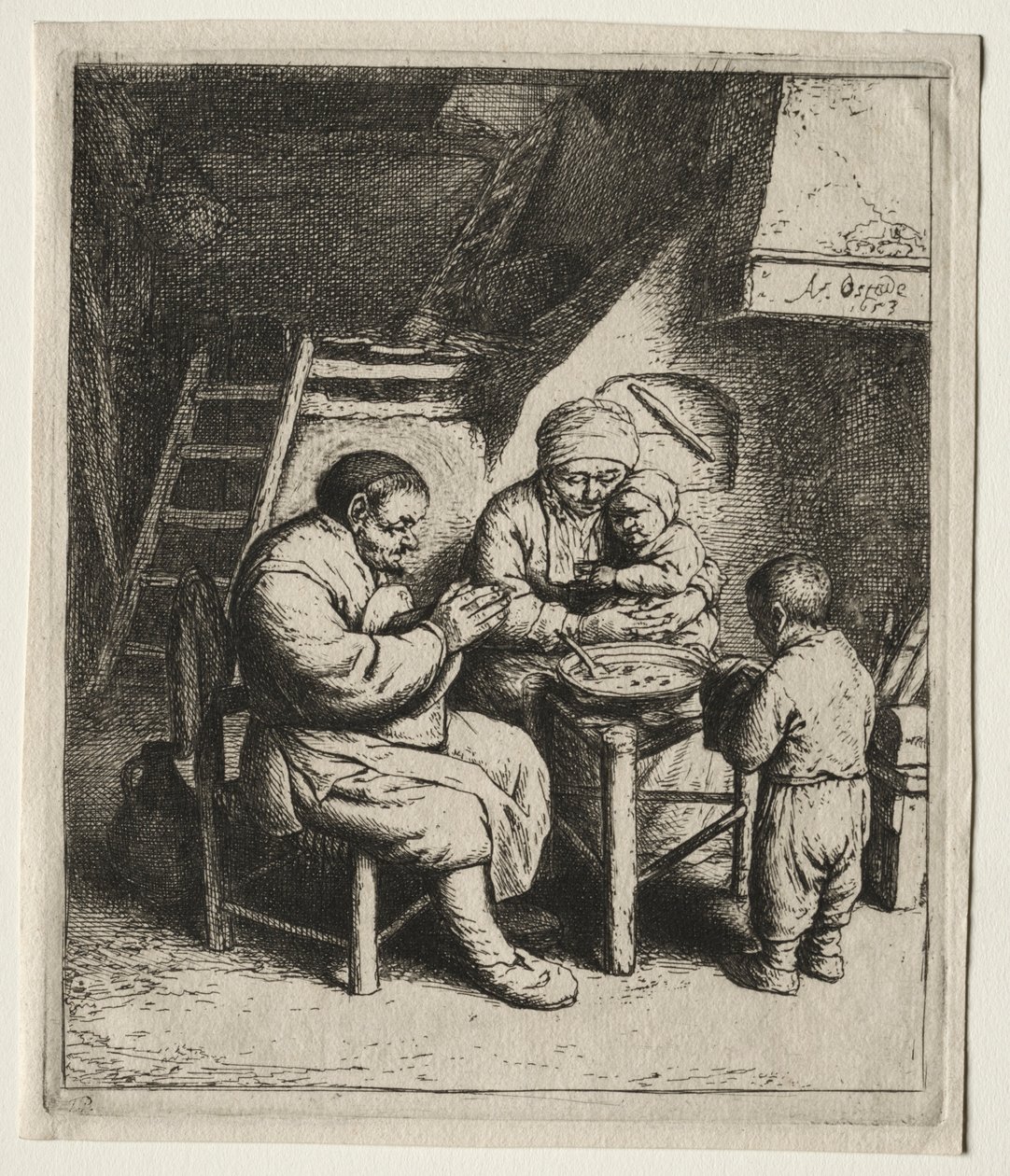 Saying Grace by Adriaen Jansz. van Ostade