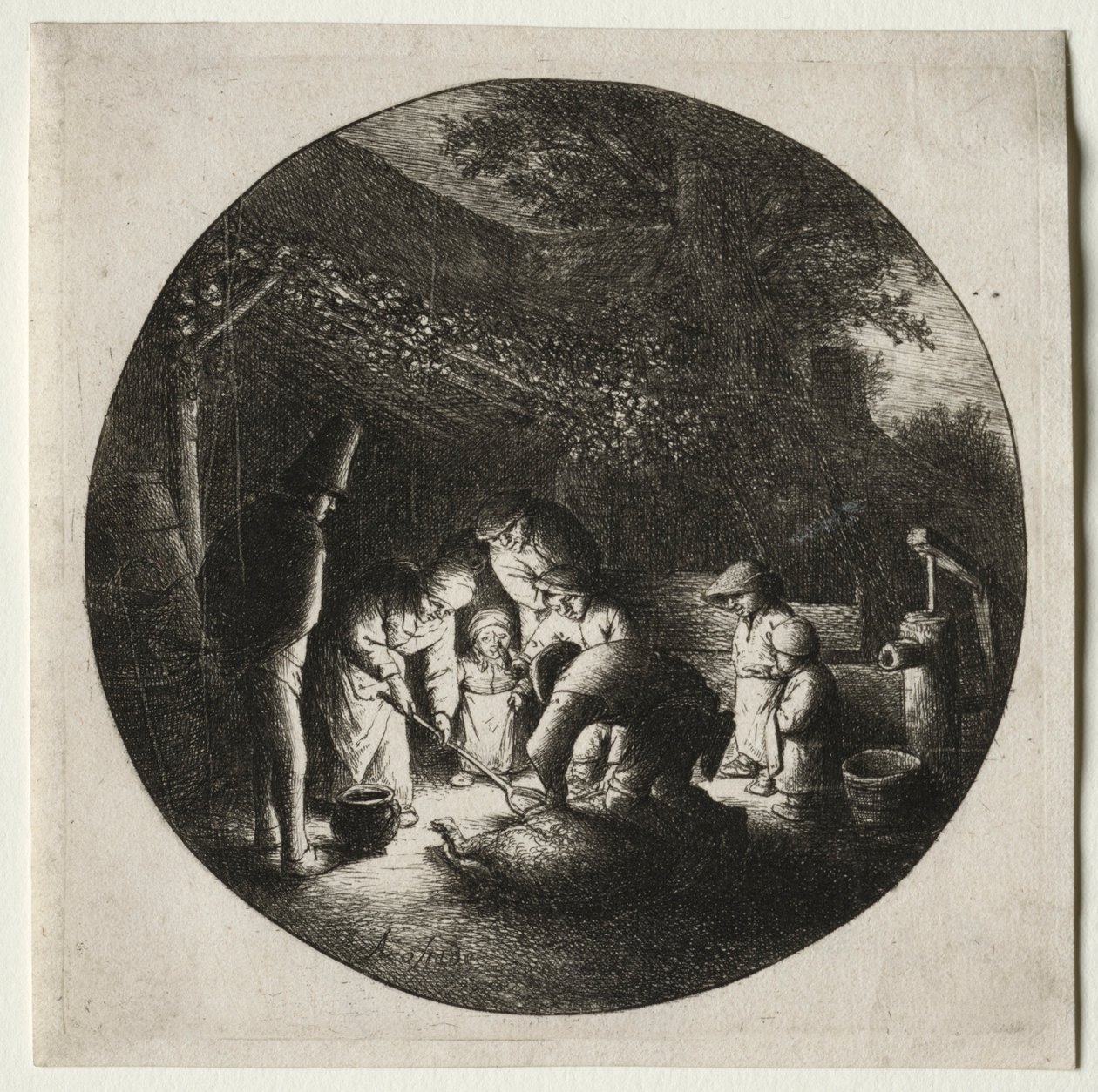 The Pigkillers by Adriaen Jansz. van Ostade
