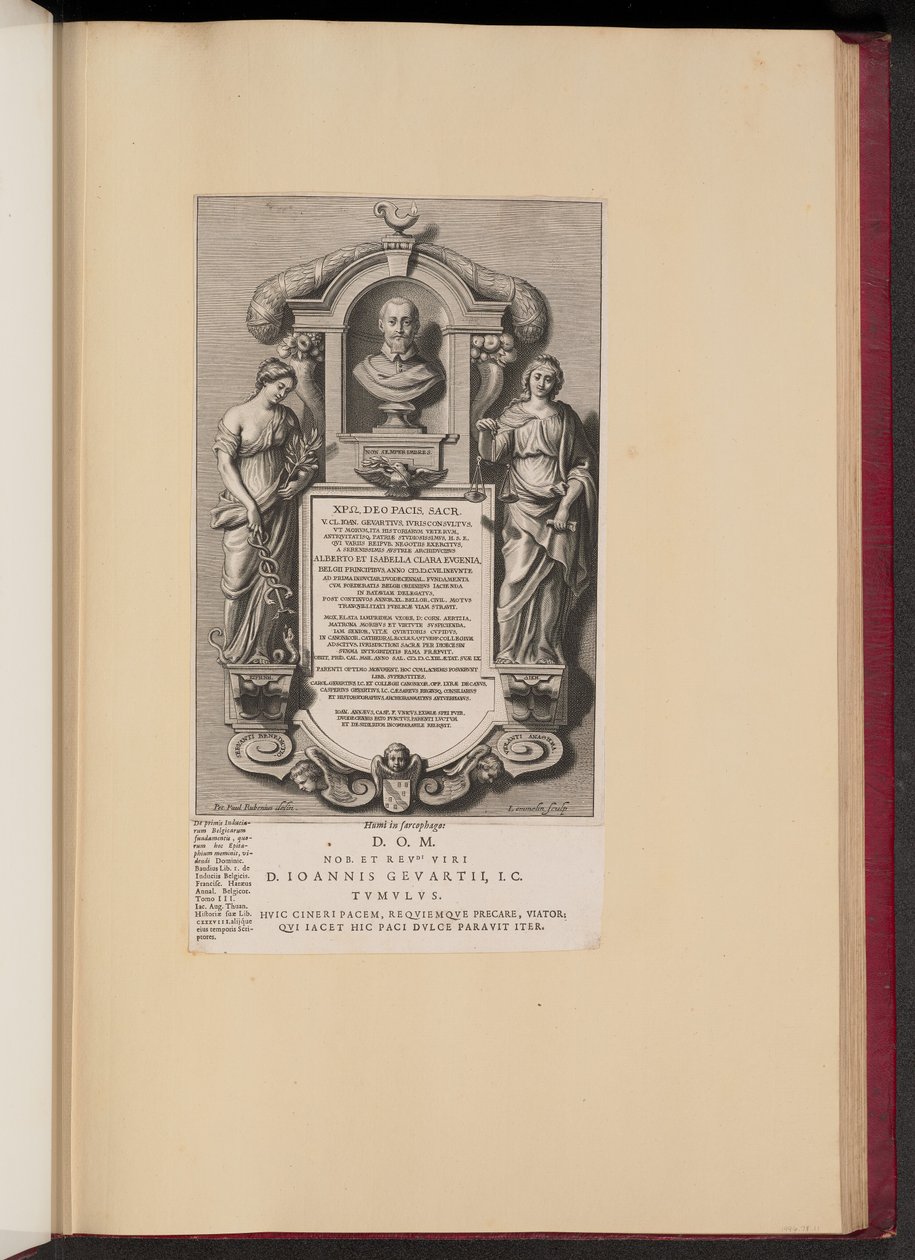 Epitaph of Claude Jean Gevaert by Adriaen Lommelin after Sir Peter Paul Rubens
