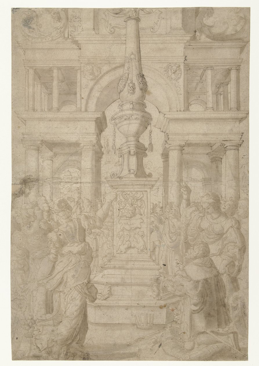 Solomon Worships an Idol by Adriaen Pietersz Crabeth