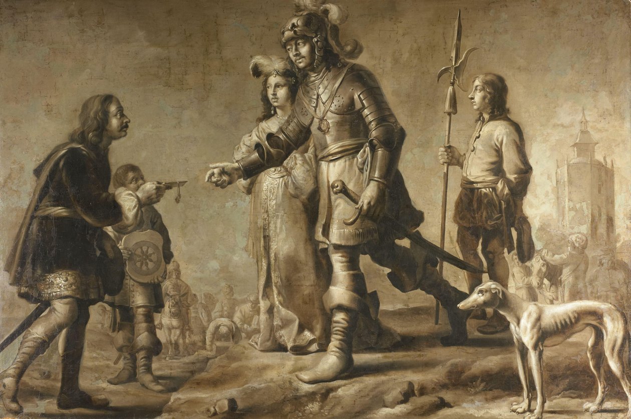 Boudewijn van Heusden and his Wife Sophia Receiving Homage from the Legate of King Edmund by Adriaen Pietersz van de Venne (manner of)