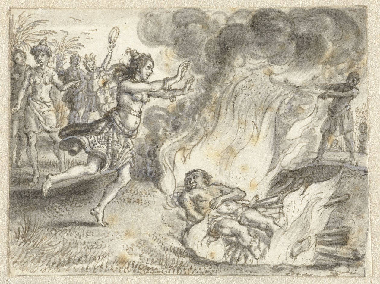 Cremation as Practised by People in a Far-off Land by Adriaen Pietersz van de Venne