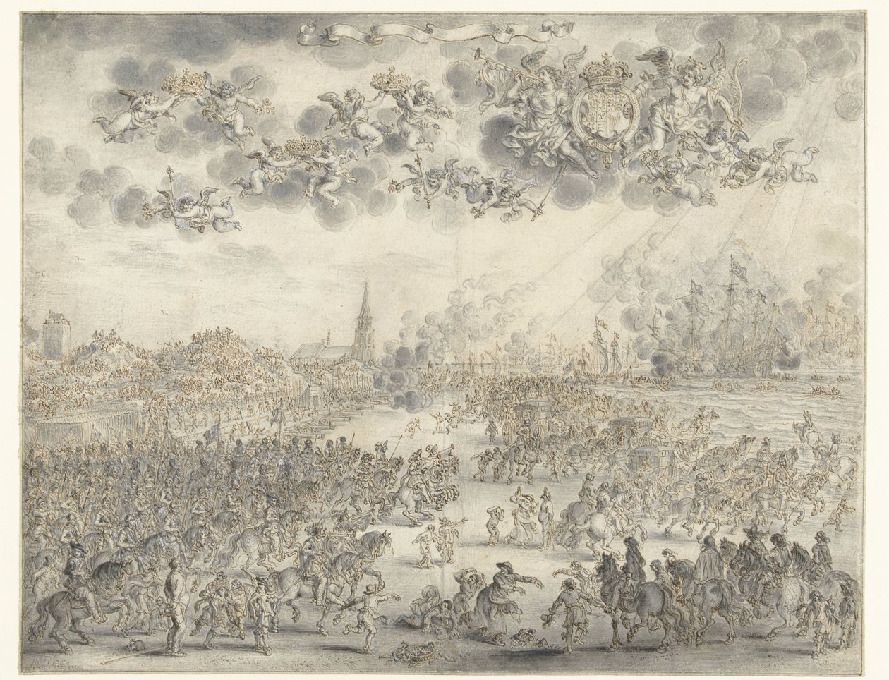 Departure of Charles II from Scheveningen by Adriaen Pietersz van de Venne
