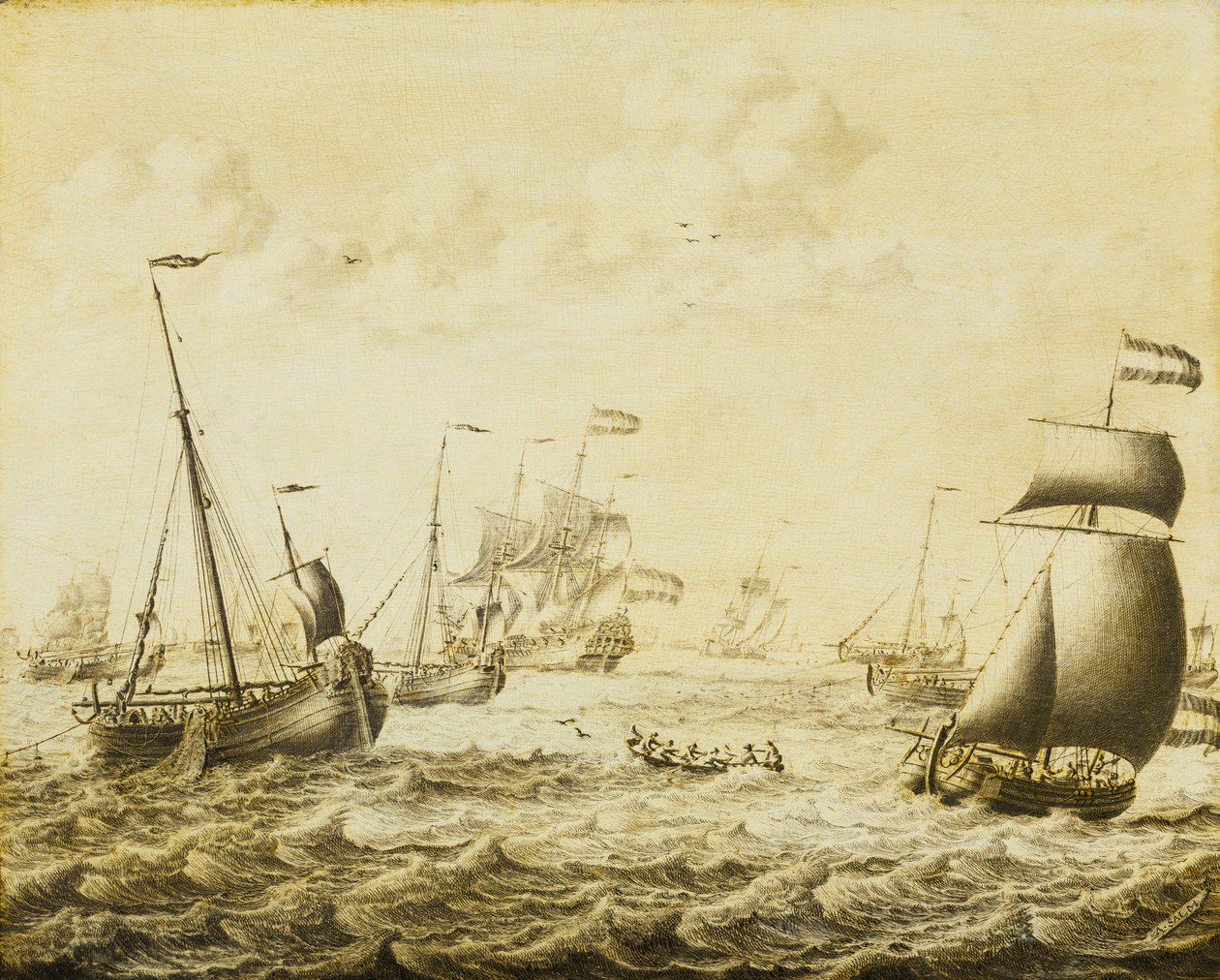 Dutch Herring Fishery, Late 17th Century by Adriaen or Abraham Salm