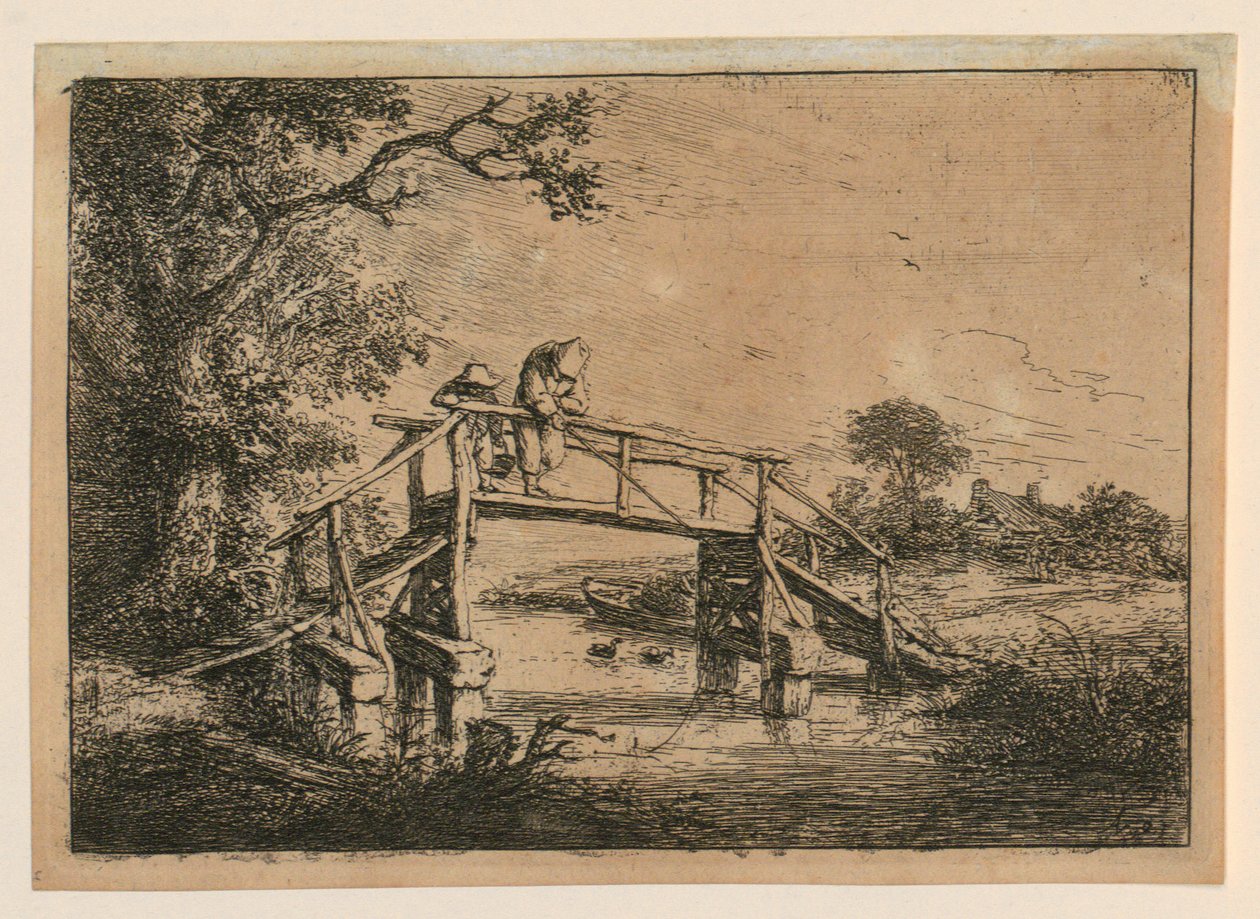 Angler on the Bridge by Adriaen van Ostade