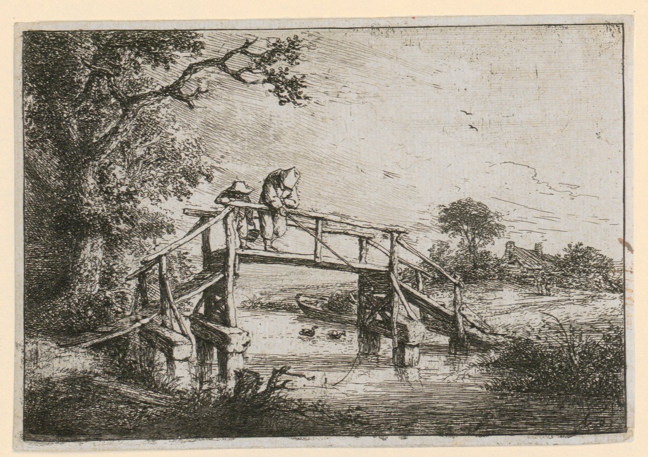Angler on the Bridge by Adriaen van Ostade
