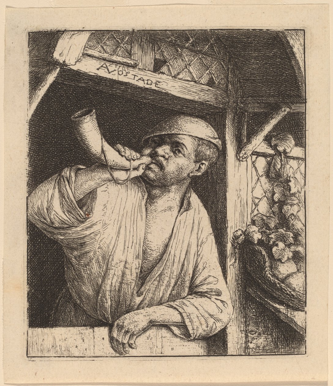 Baker Sounding His Horn by Adriaen van Ostade