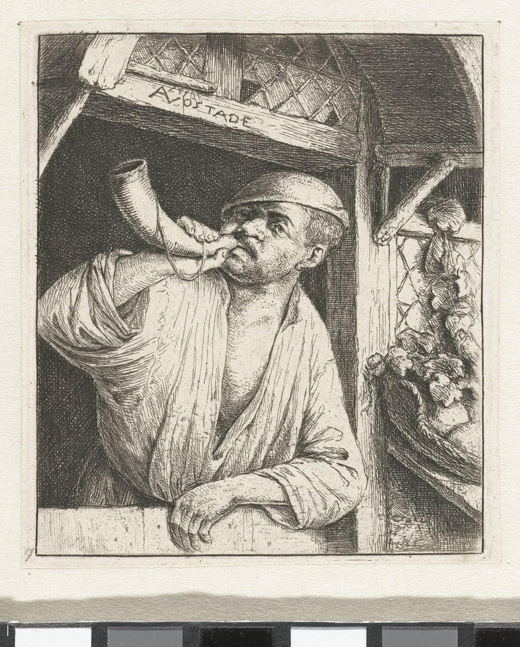 Baker Blowing a Horn by Adriaen van Ostade