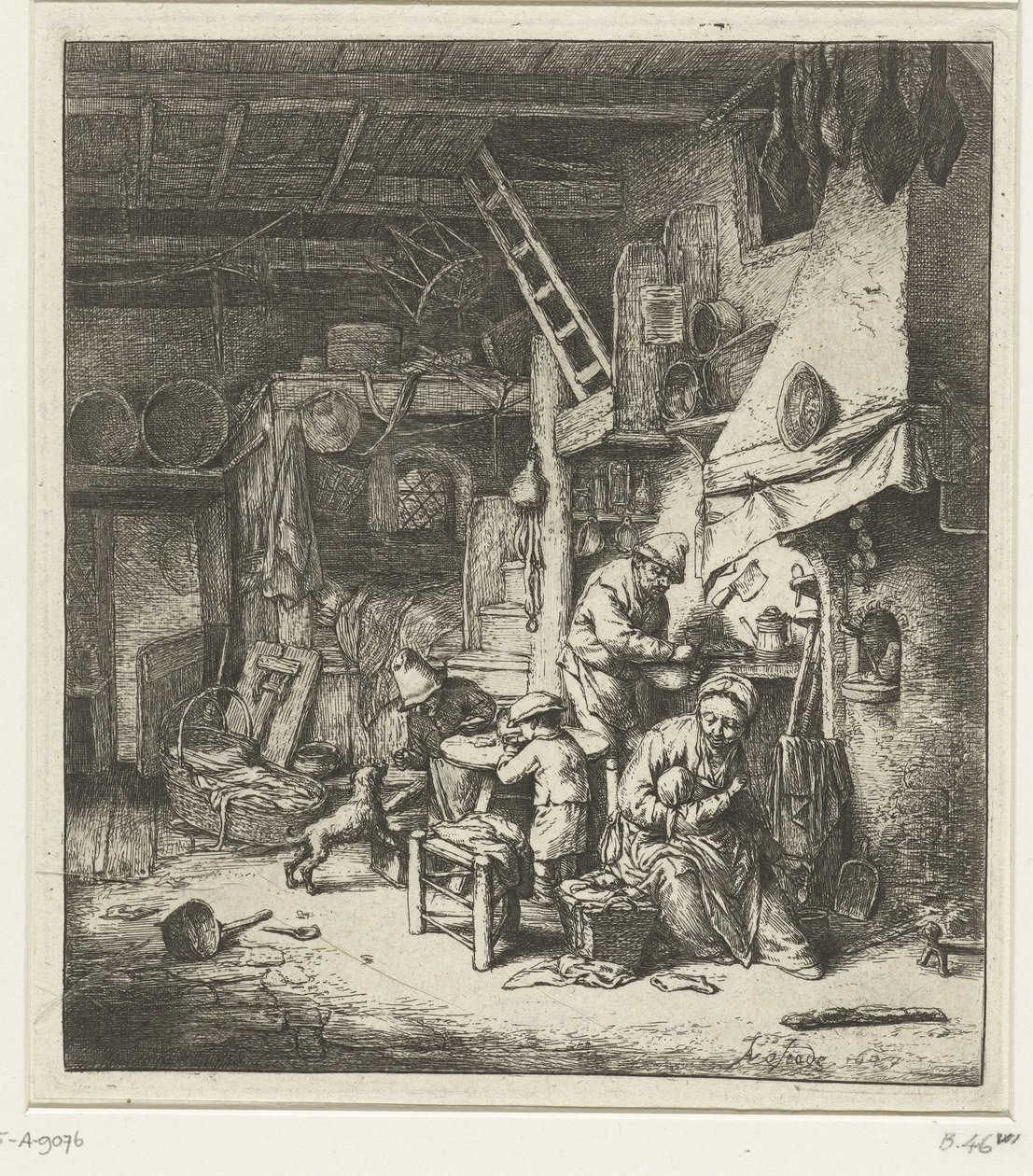 Peasant Family in Interior (The Family) by Adriaen van Ostade