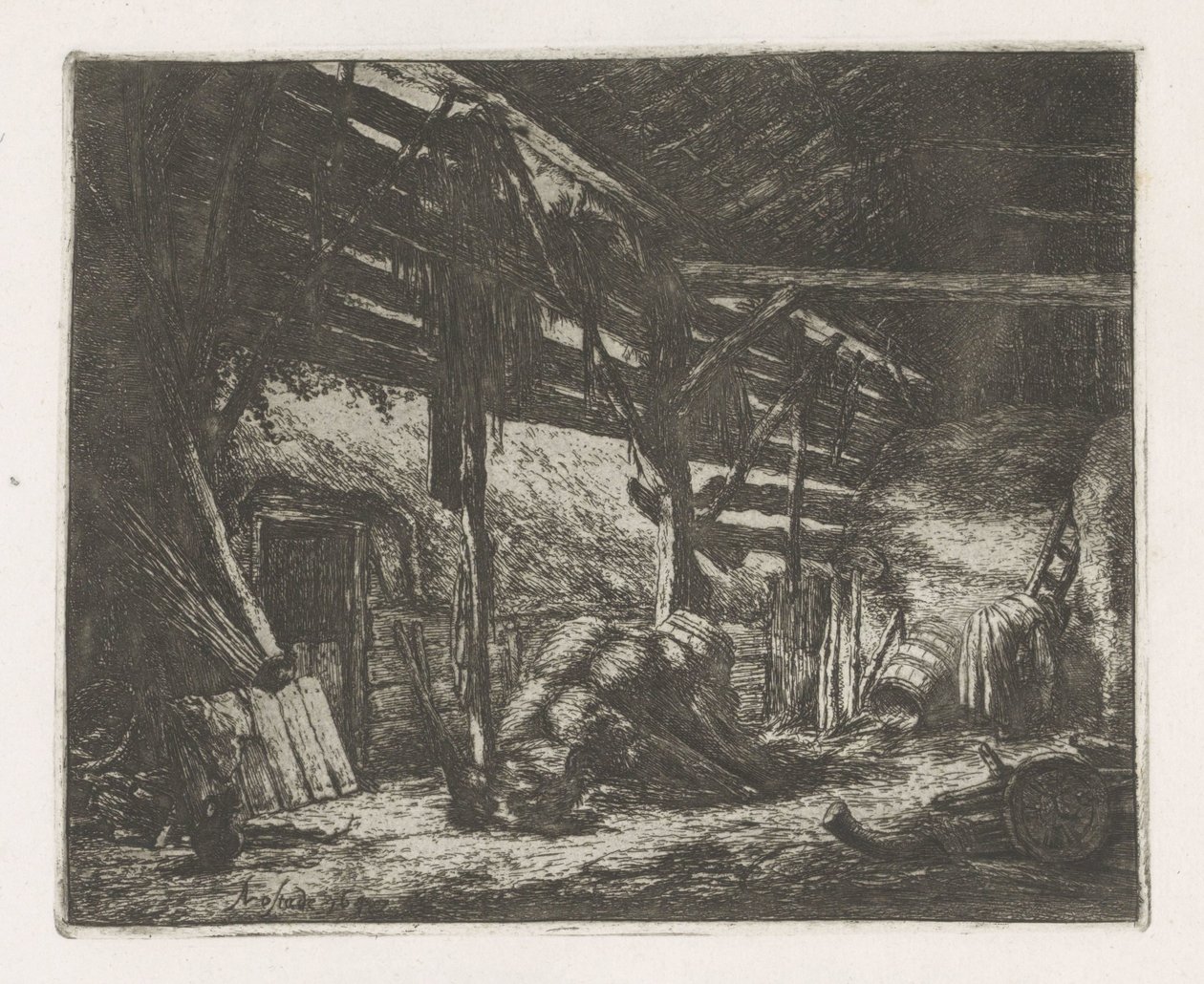 Interior of a Hay Barn by Adriaen van Ostade