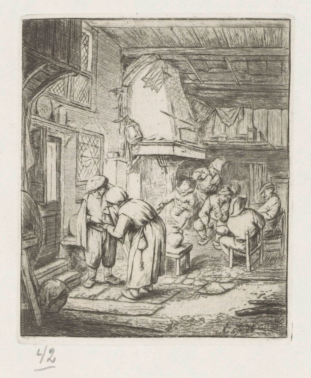 Man Pays His Costs to Woman in an Inn by Adriaen van Ostade