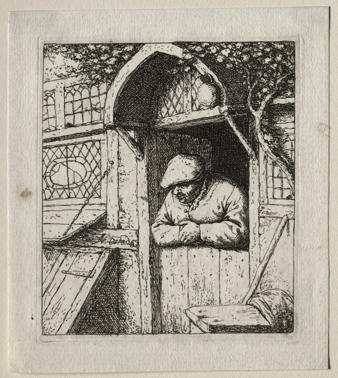 Peasant Leaning on His Doorway by Adriaen van Ostade