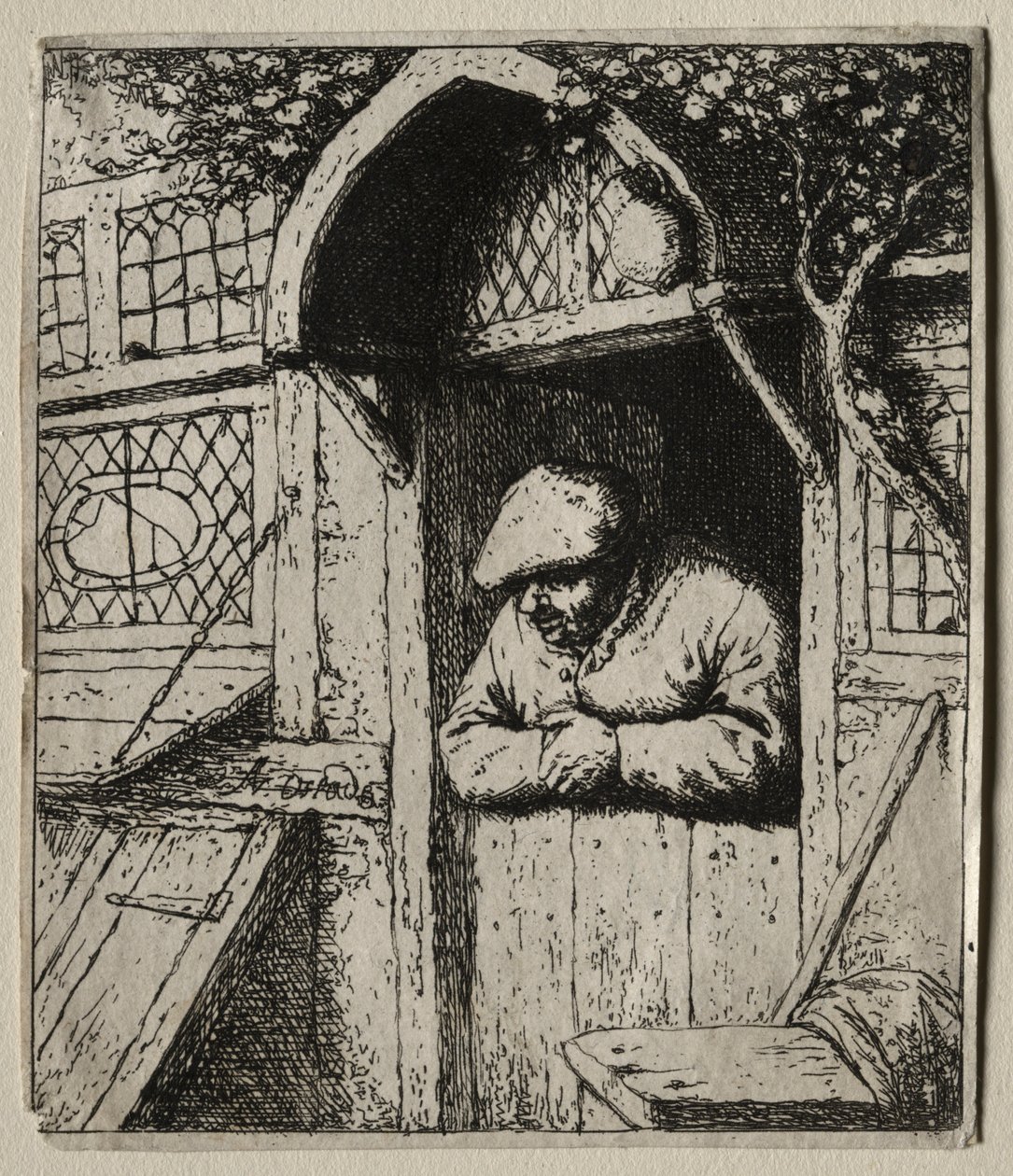 Peasant Leaning on His Doorway by Adriaen van Ostade