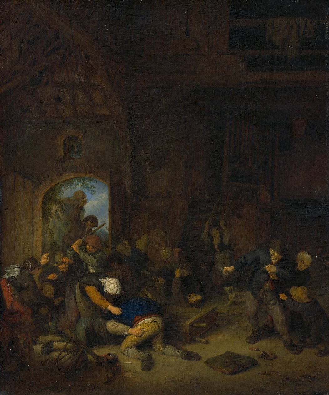 Fighting Peasants by Adriaen van Ostade