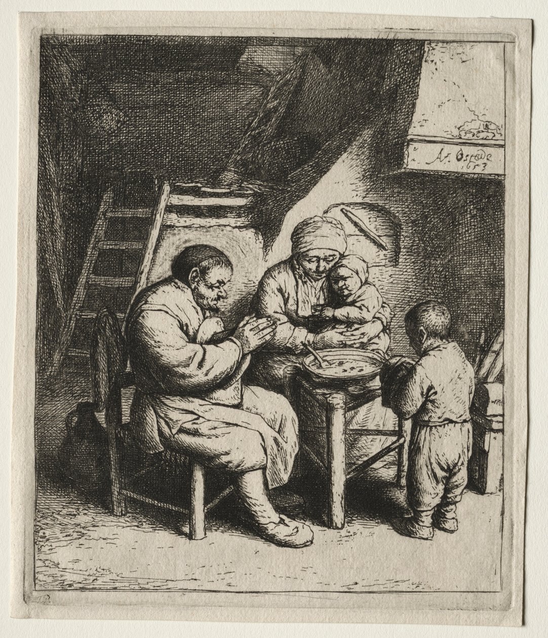 Saying Grace by Adriaen van Ostade