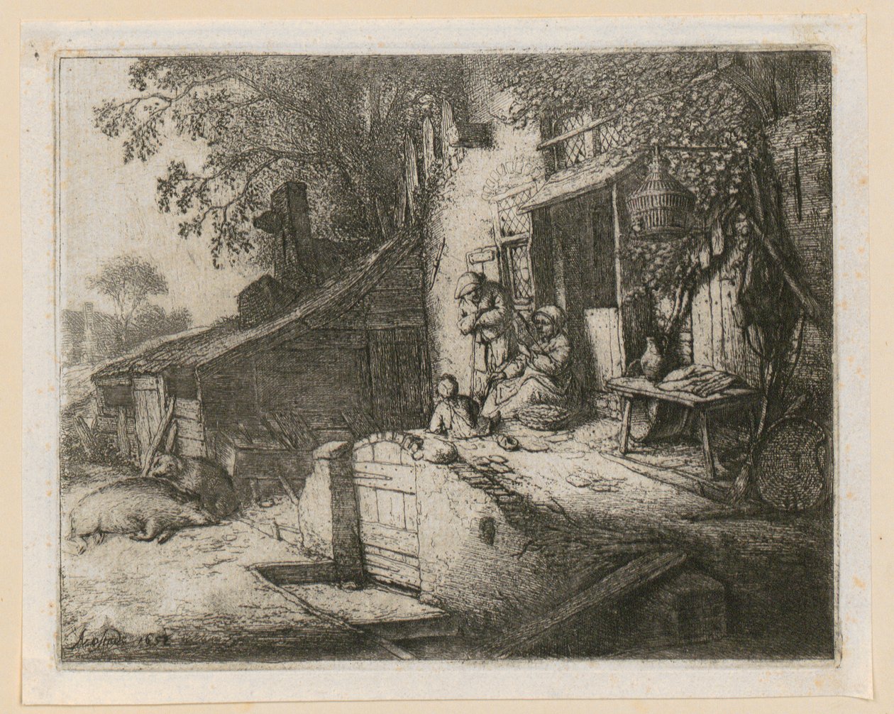 Woman spinner by Adriaen van Ostade
