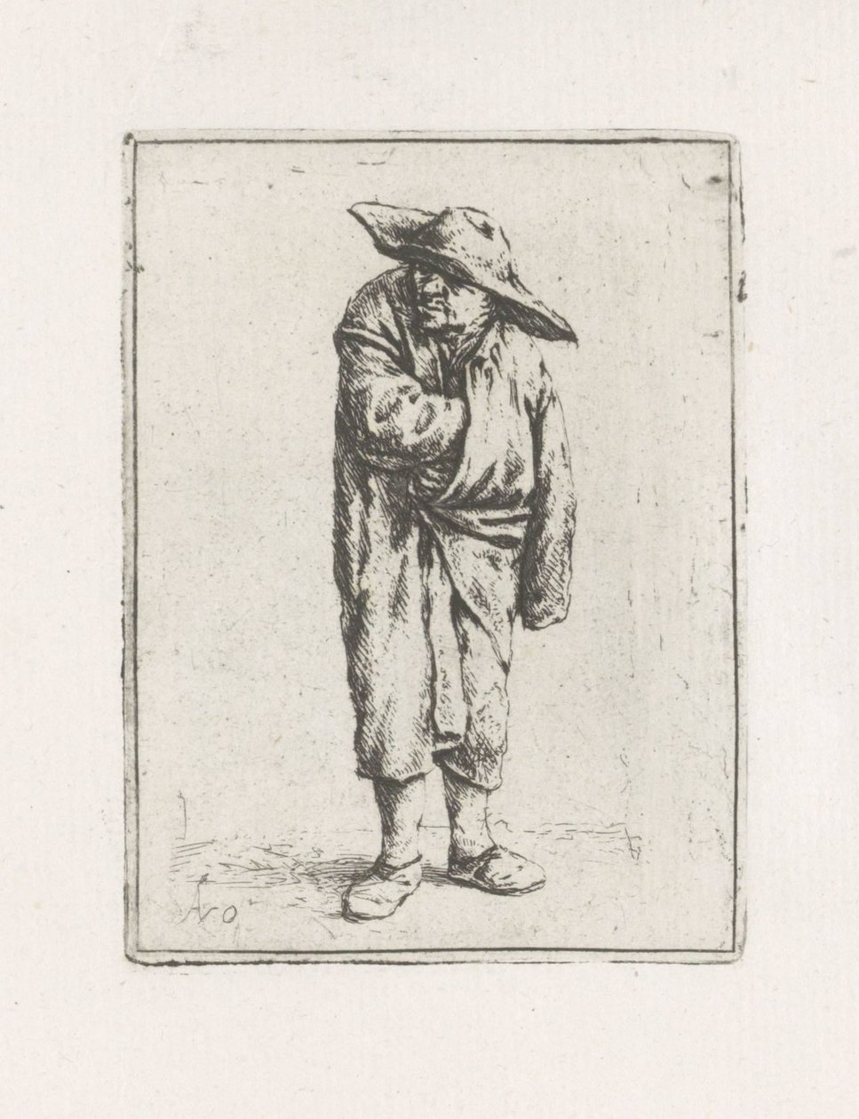 Standing Farmer with Hand in His Cloak by Adriaen van Ostade