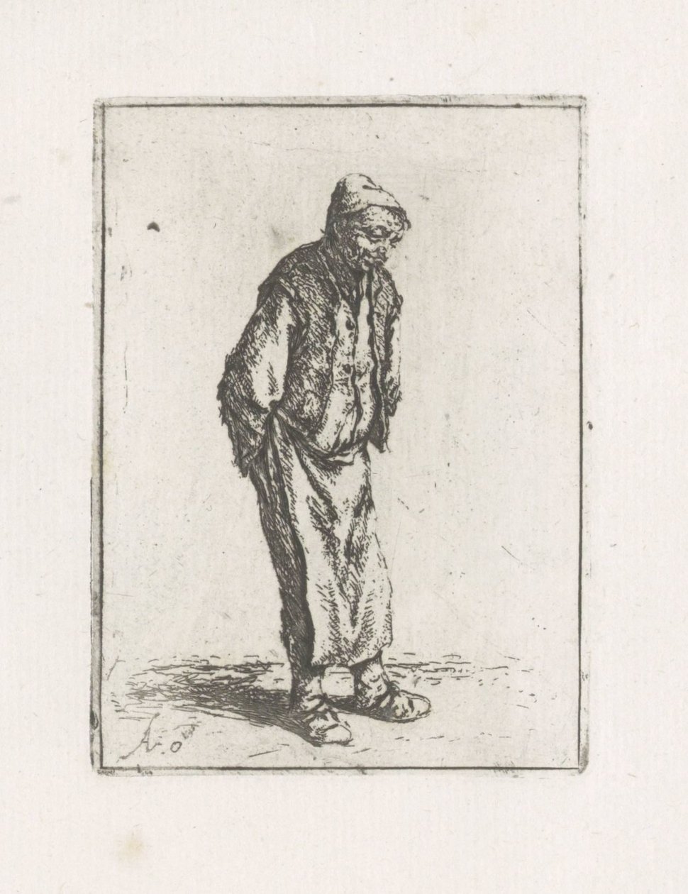 Standing Man with Hands Behind His Back by Adriaen van Ostade