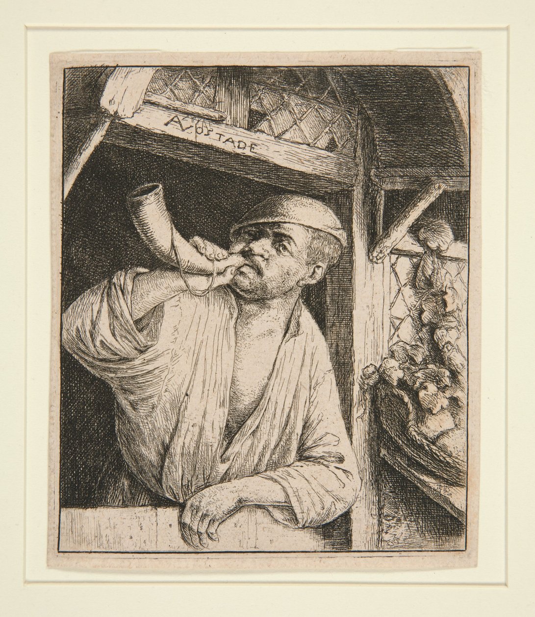 The Baker Sounding his Horn by Adriaen van Ostade