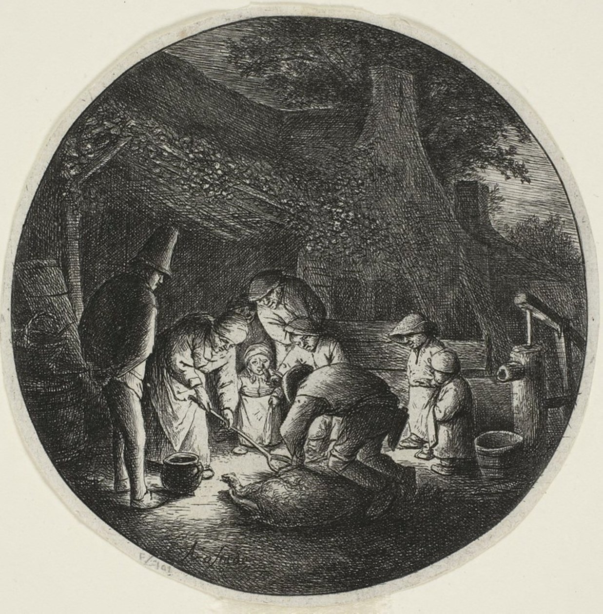 The Pigkillers by Adriaen van Ostade