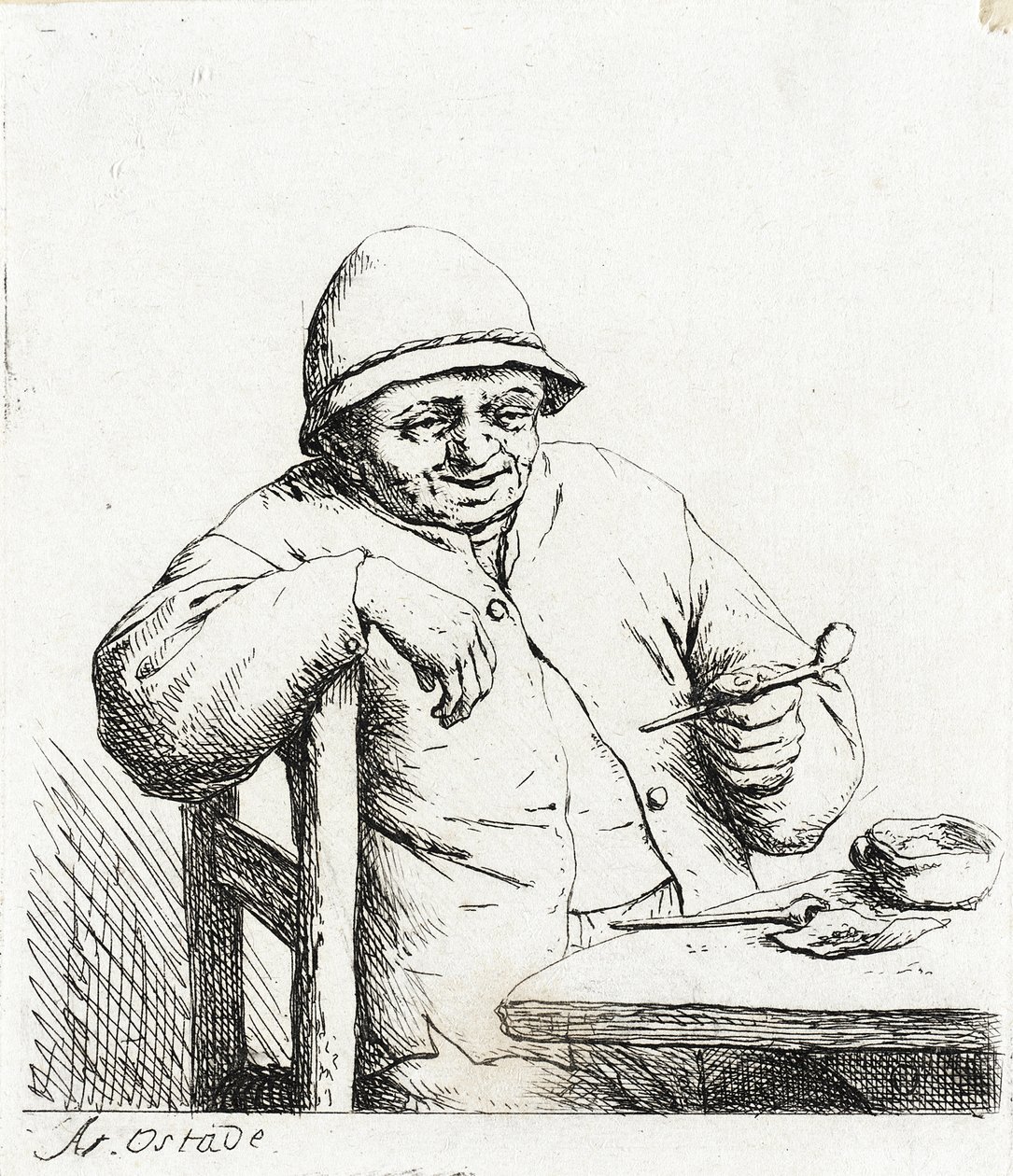 The Smoker Leaning on the Back of a Chair by Adriaen van Ostade