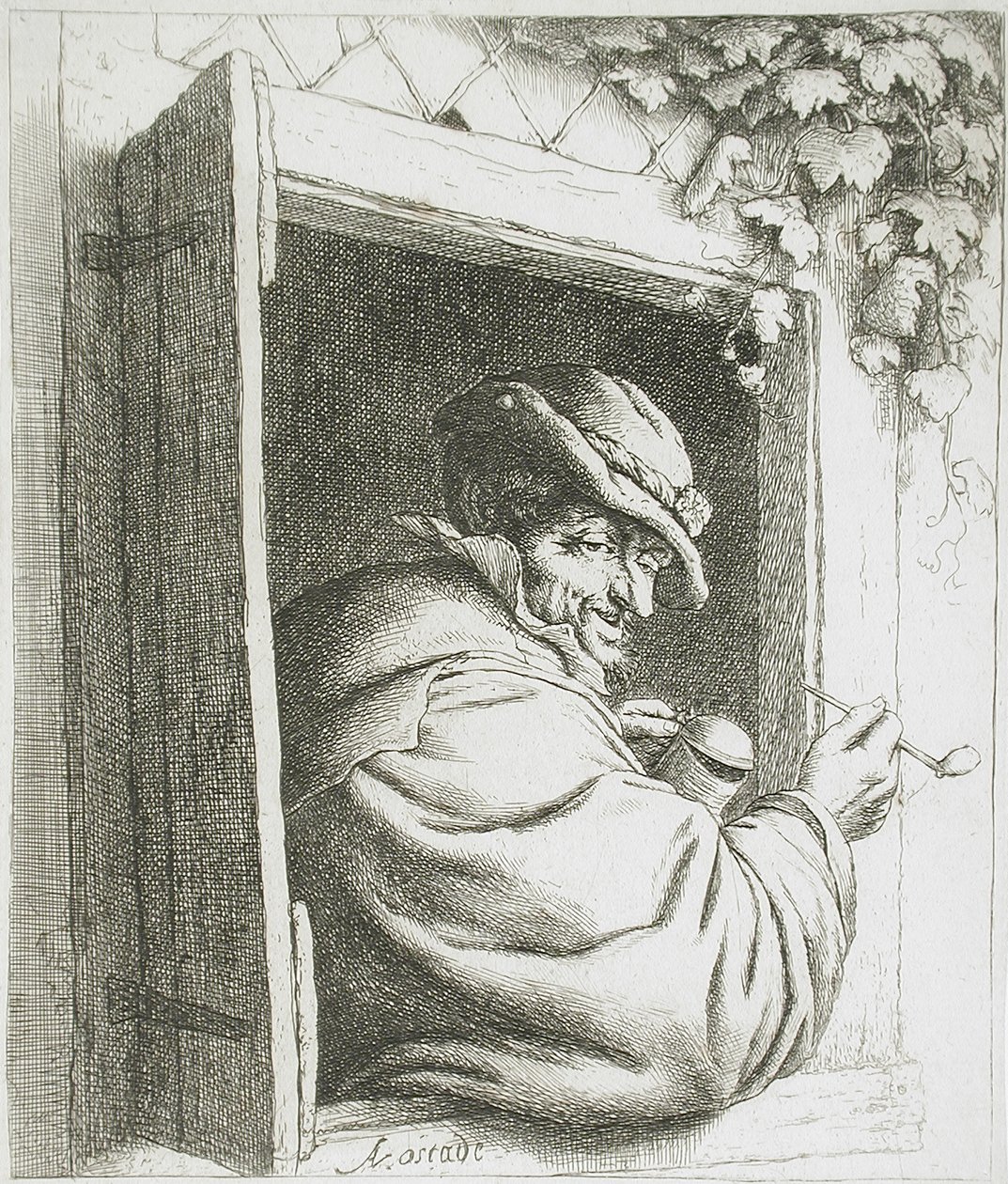 The Smoker at the Window by Adriaen van Ostade