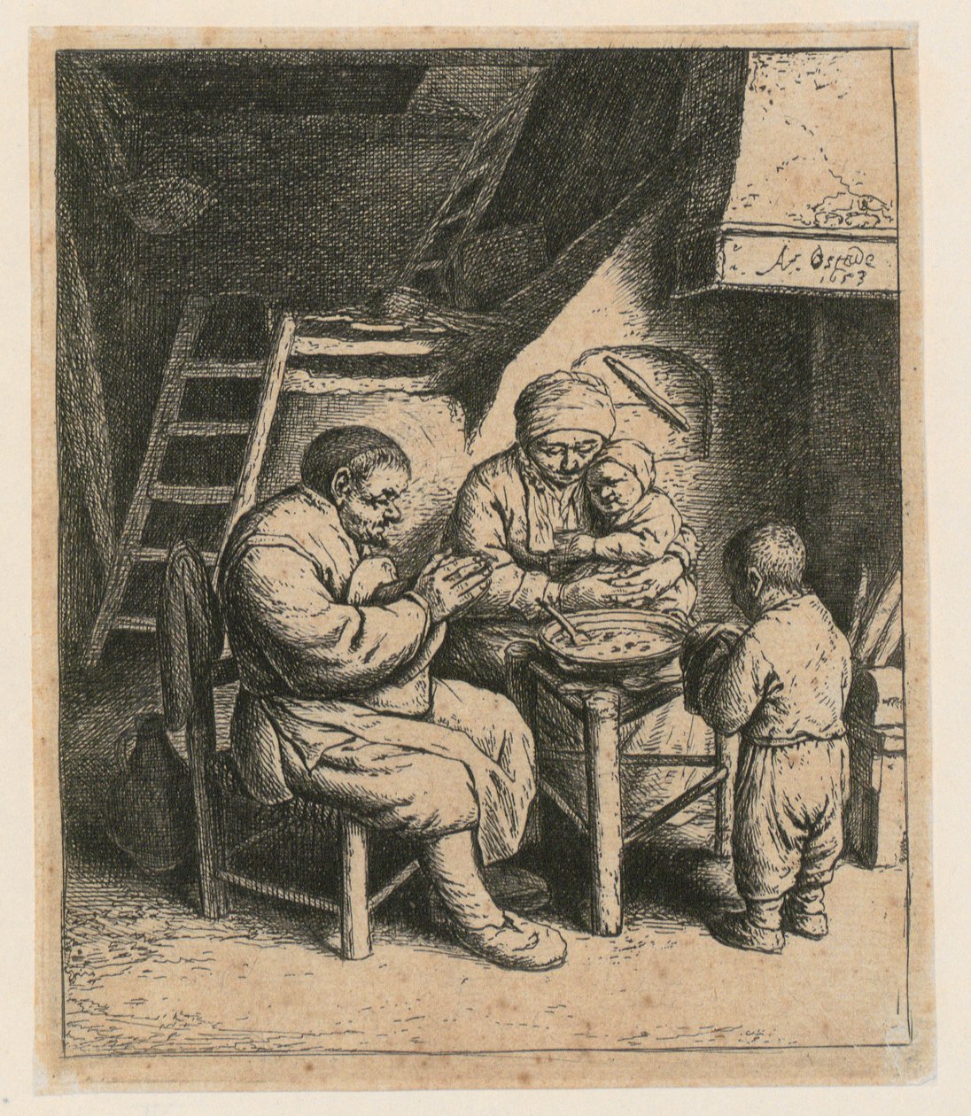 Grace Before Meals by Adriaen van Ostade