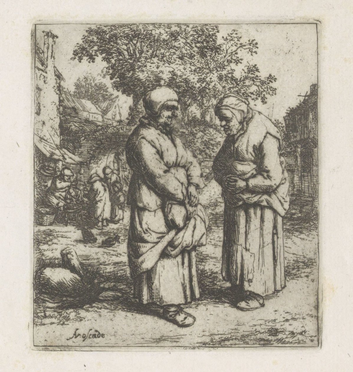 Two Old Women in Conversation by Adriaen van Ostade