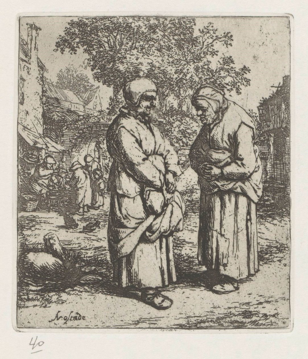 Two Old Women in Conversation by Adriaen van Ostade