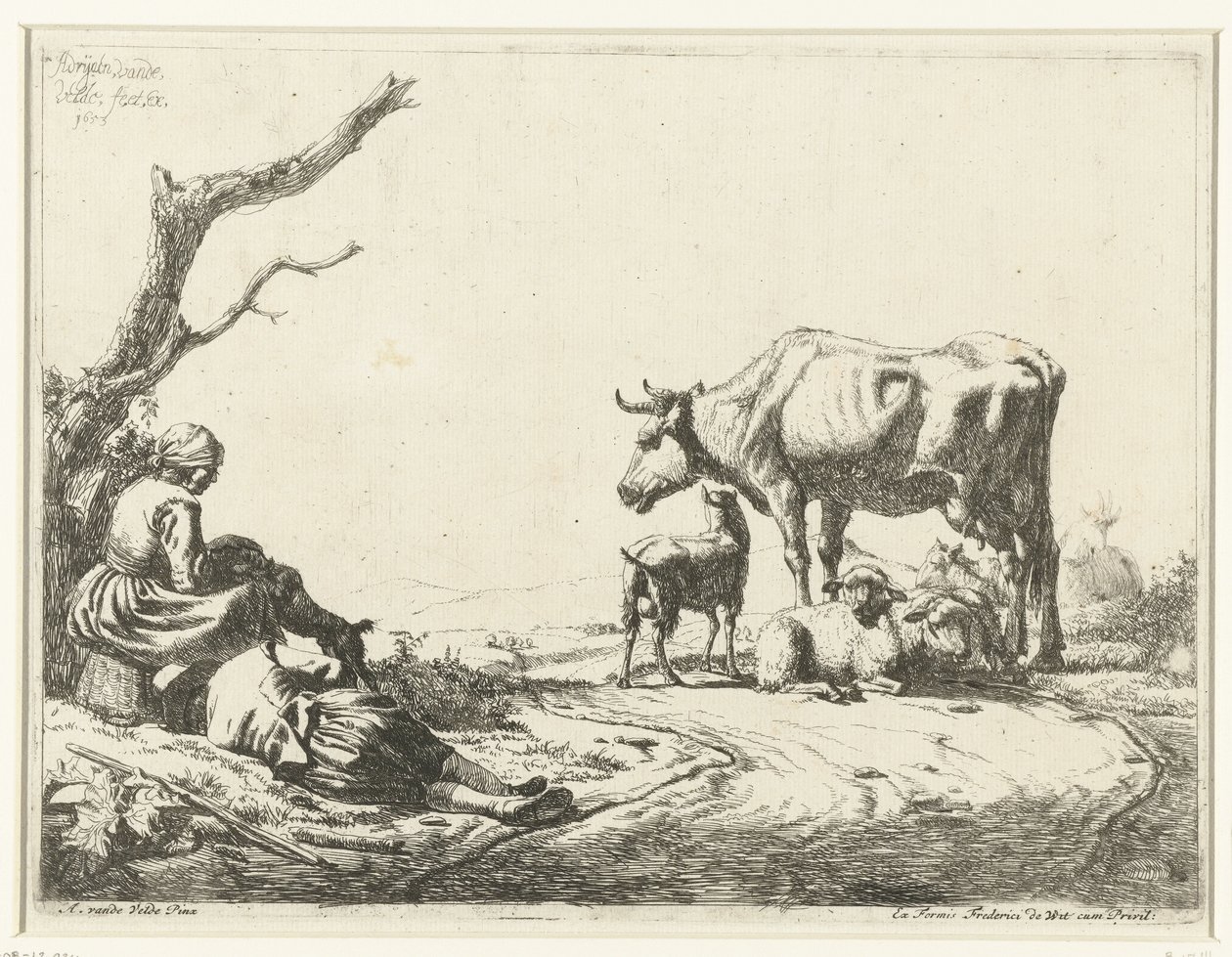 Shepherd and Shepherdess with Cattle by Adriaen van de Velde