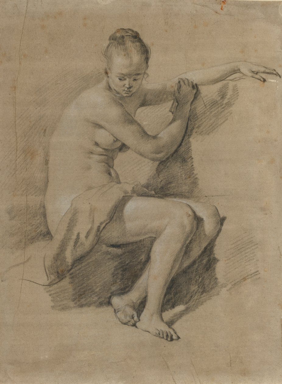Seated female nude, c.1660-70 by Adriaen van de Velde