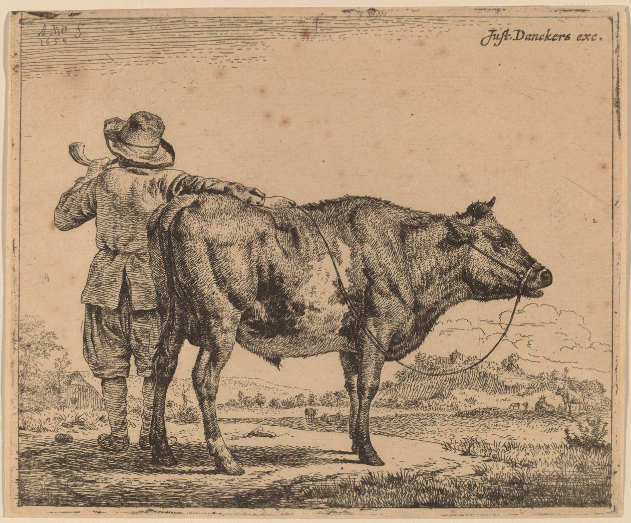 Young Herdsman with a Bull by Adriaen van de Velde