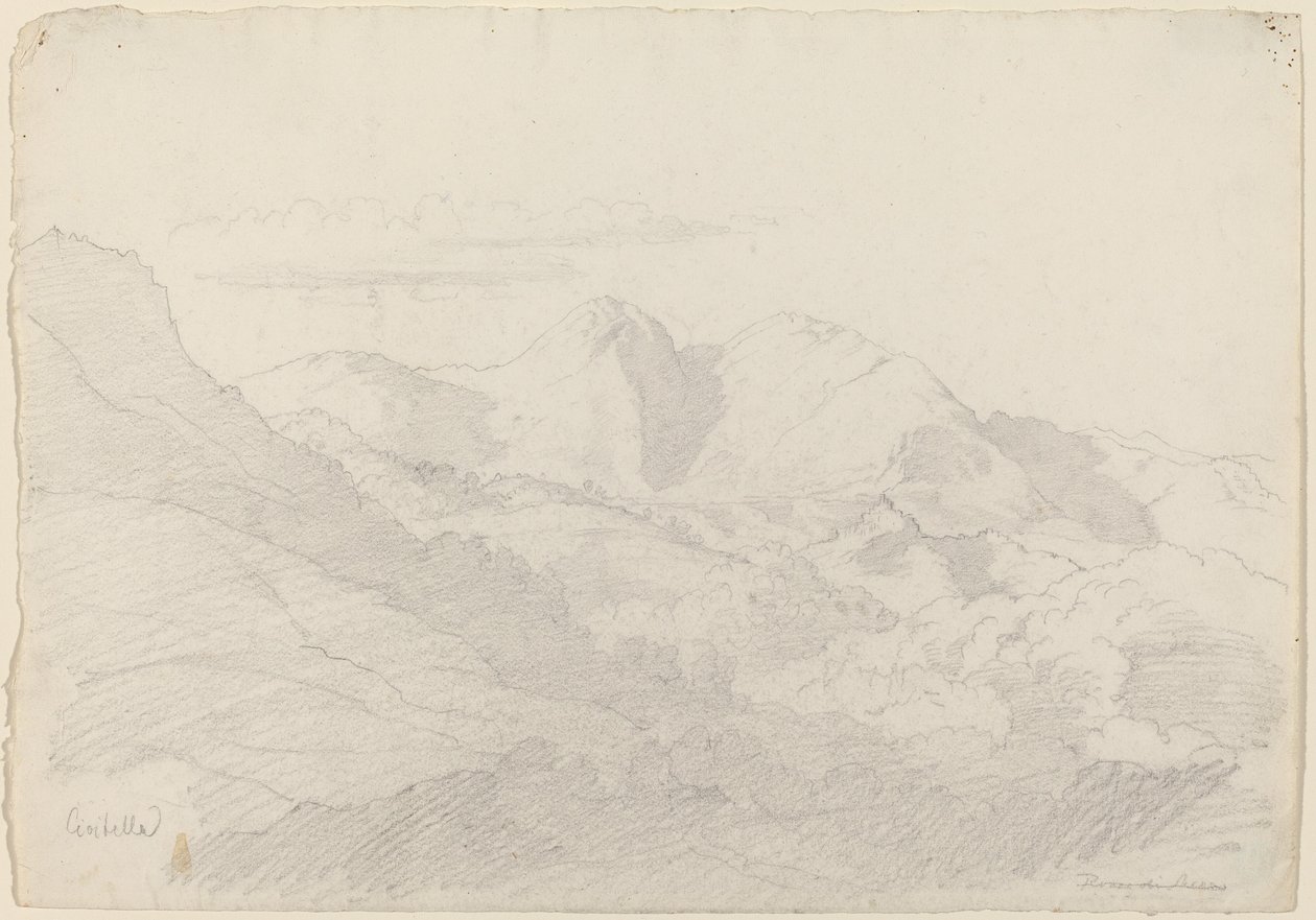 The Sabine Hills and Rocca Santo Stefano Seen from Civitella by Adrian Ludwig Richter