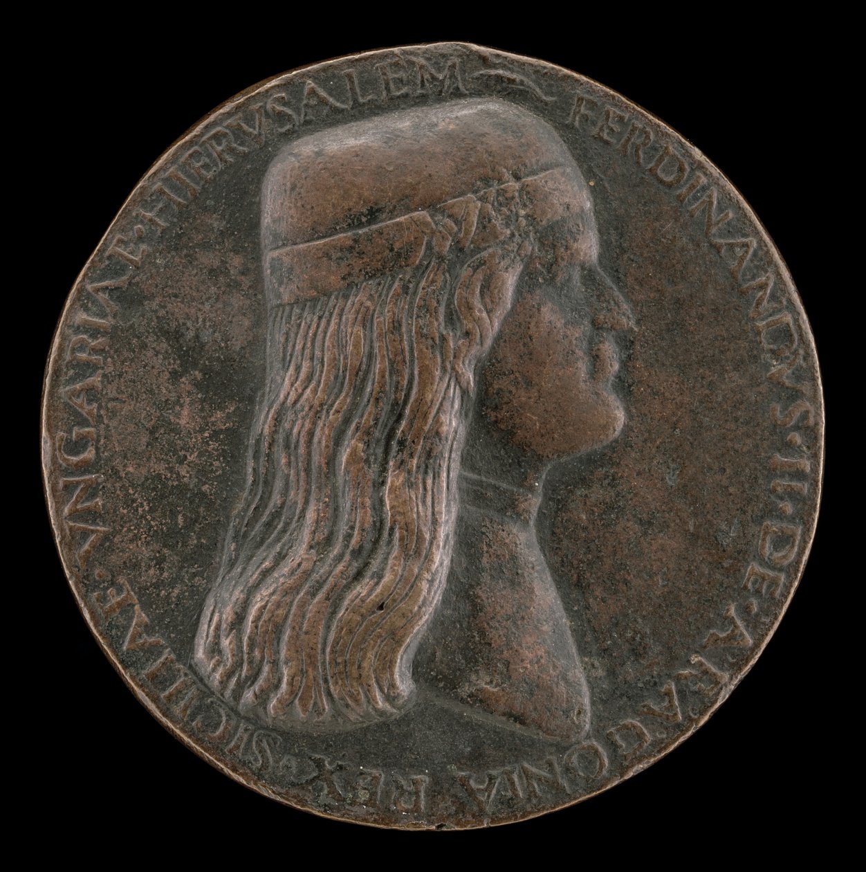 Ferdinand II of Aragon, died 1496, Prince of Capua and King of Naples 1495 [obverse], 1495-1496 by Adriano Fiorentino