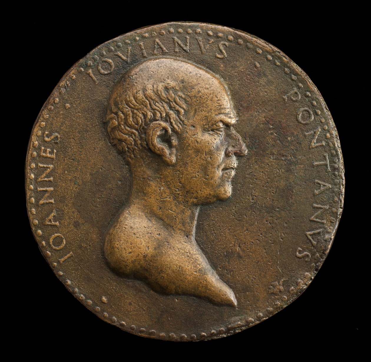 Giovanni Gioviano Pontano, Poet [obverse] by Adriano Fiorentino