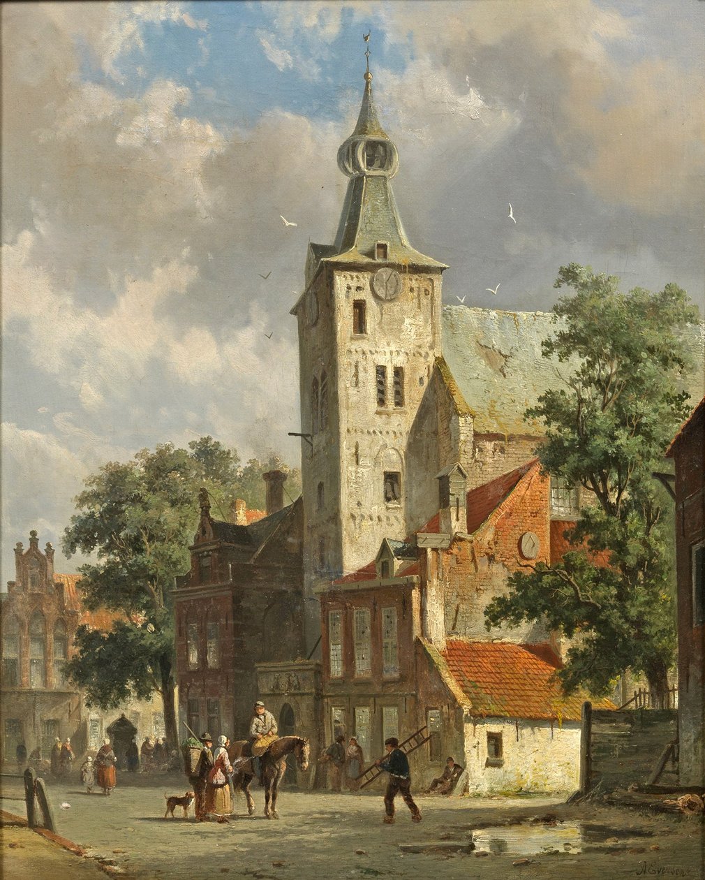 Adrianus Eversen - Dutch City View by Adrianus Eversen