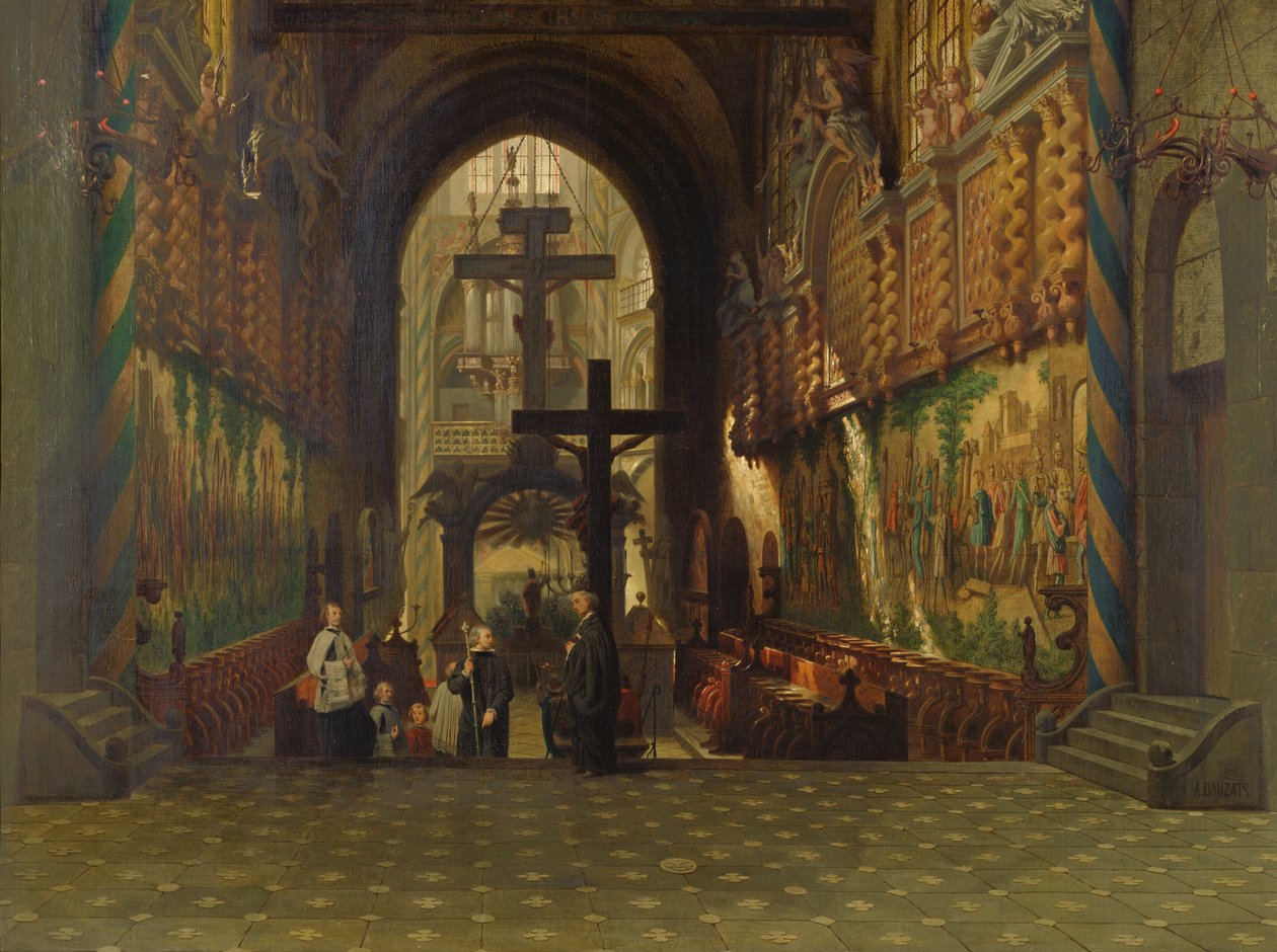 Interior of the Church of Saint Gereon at Cologne by Adrien Dauzats