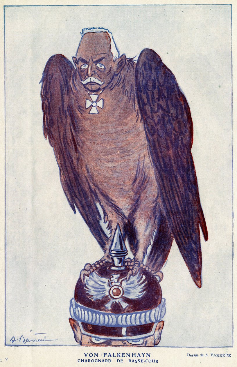 Cartoon by German General Erich von Falkenhayn (1861-1922) (Lower Court Charognard) in Fantasio 1916 - Illustration by Adrien Barrere by Adrien Barrere