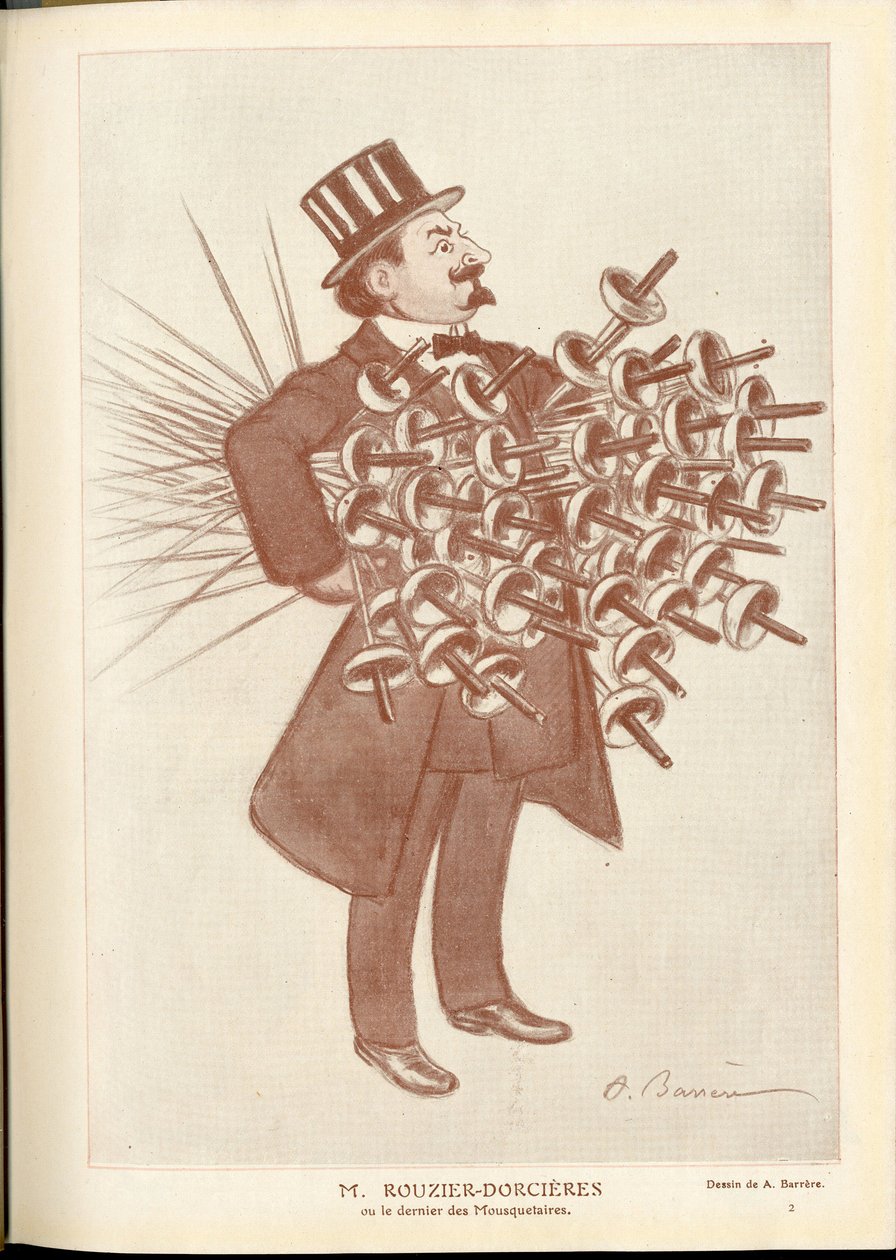 Fantasio, ca. 1912 - Illustration of A Barrere (1874-1931): Fencing - Rouzier Dorcieres by Adrien Barrere
