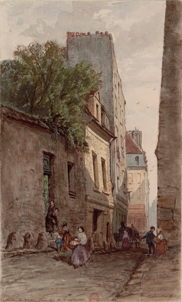 House of Deacon François de Pâris (1690-1727), Paris, Rue des Bourguignons (Now Boulevard de Port-Royal) by Adrien Dauzats