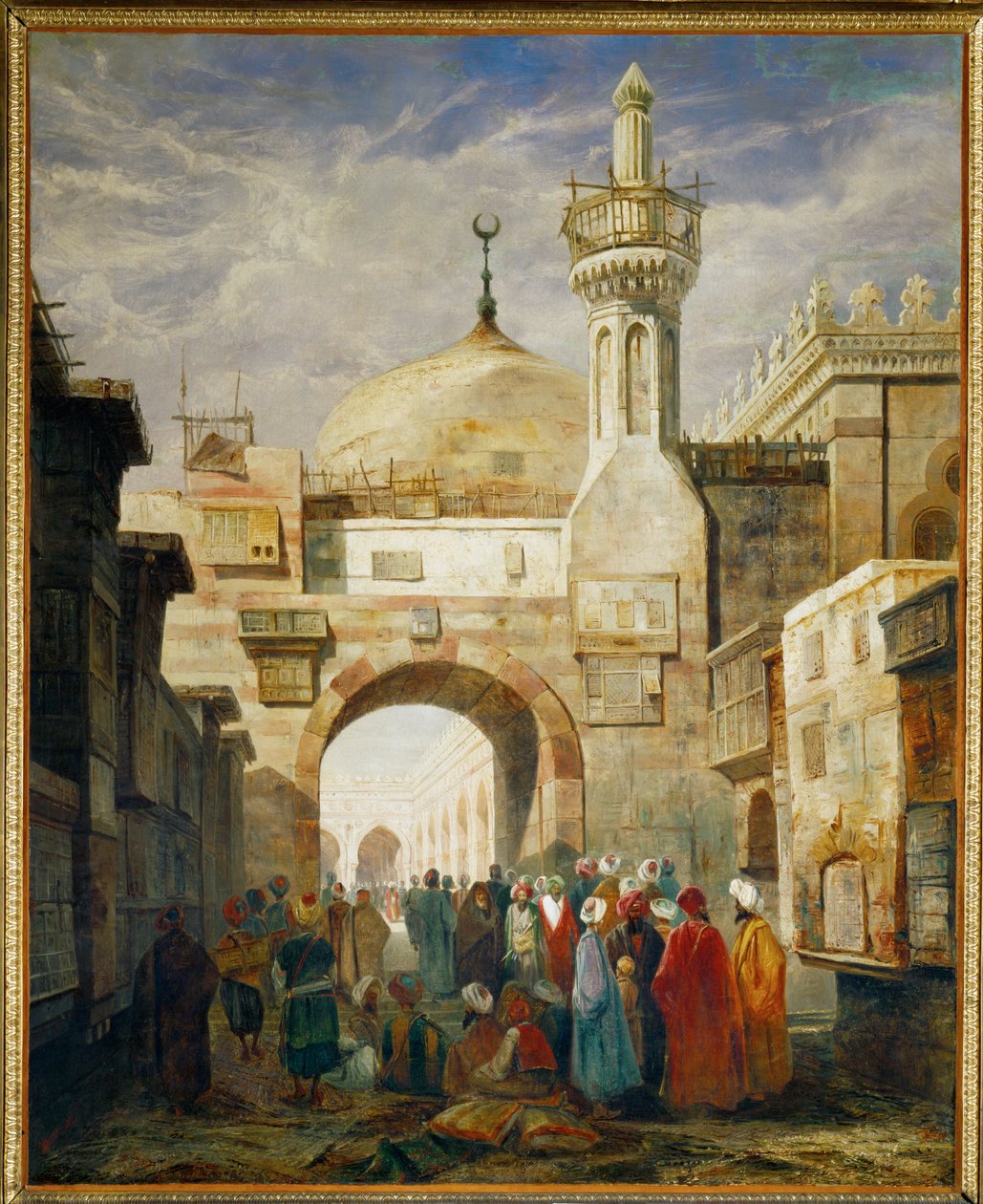 Mosque of al-Azhar in Cairo by Adrien Dauzats