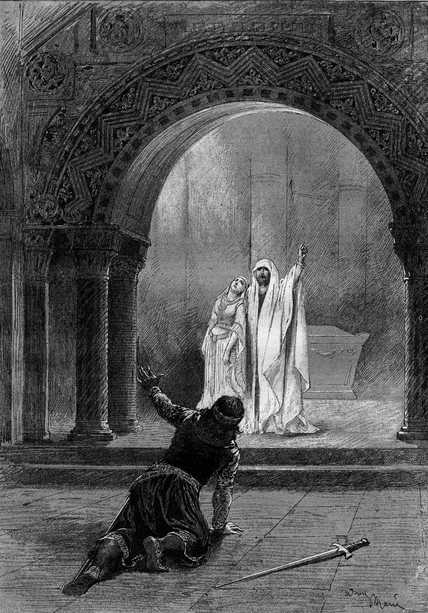 Theatrical representation: Garin by Paul Delair with Henri Maubant, Adeline Dudlay, and Jean Sully Mounet by Adrien Emmanuel Marie