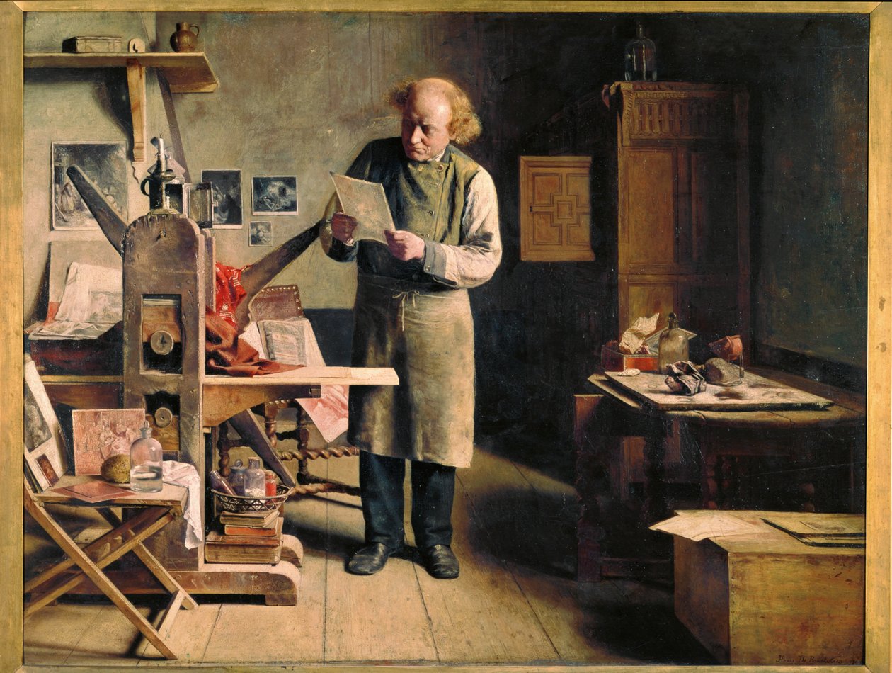 The Printer by Adrien Ferdinand de Braekeleer