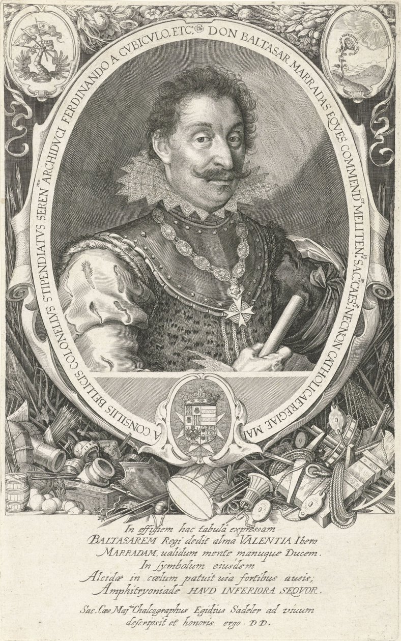 Portrait of Baltasar Marradas by Aegidius Sadeler or Saedeler