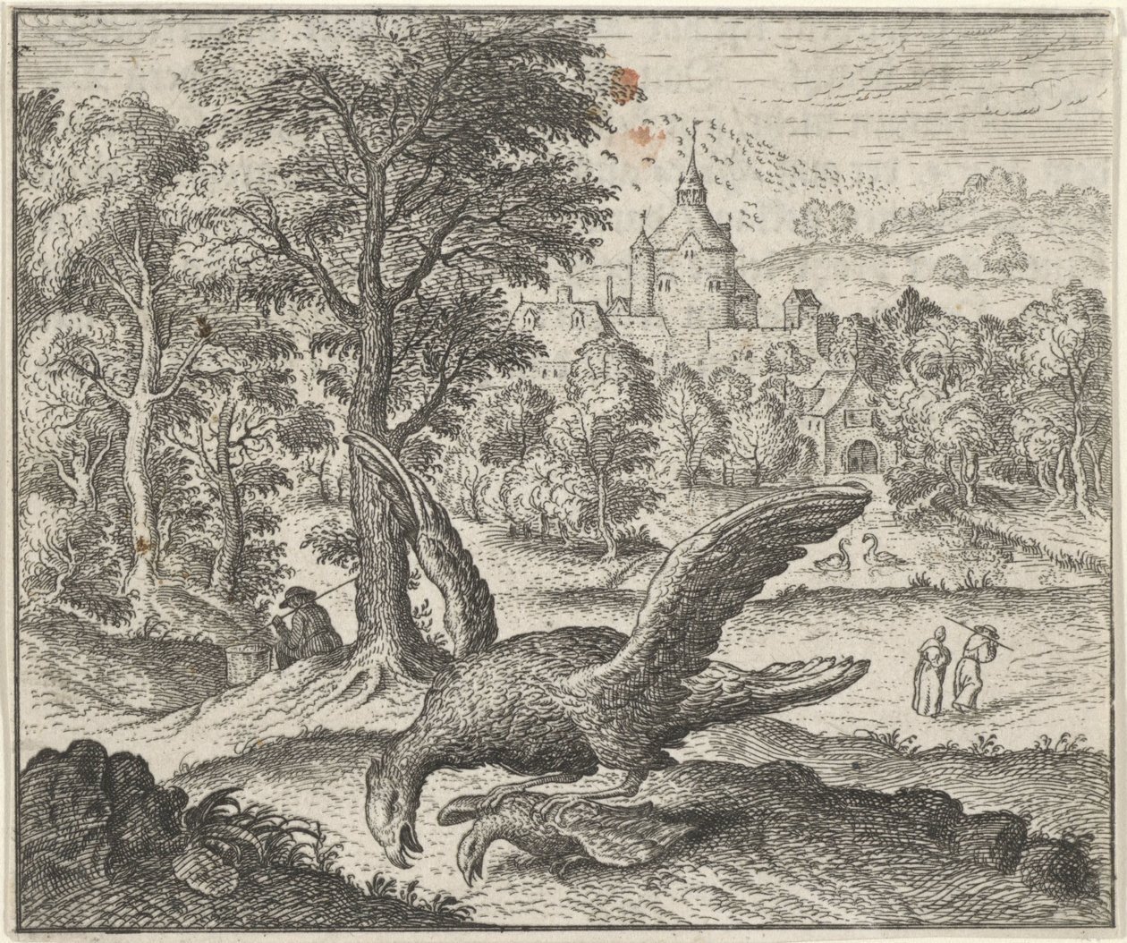 Fable of the Vulture and the Nightingale by Egidius  Sadeler (II)