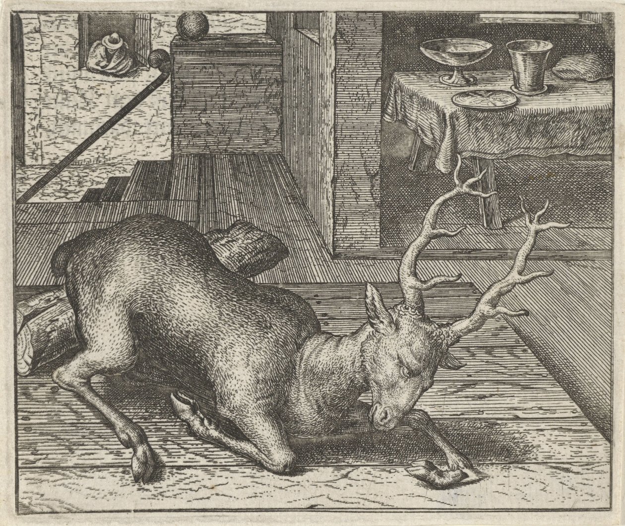 Fable of the Drunken Deer by Egidius  Sadeler (II)