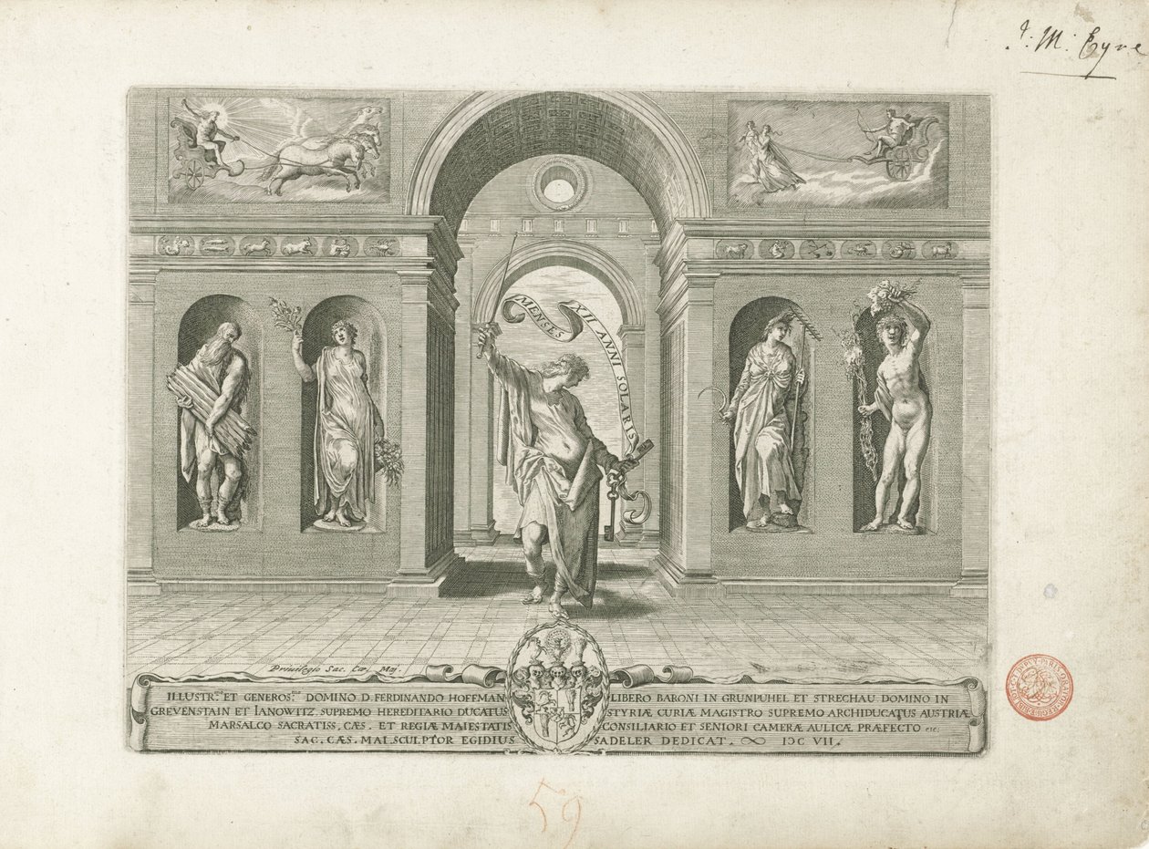 Janus and the Four Seasons (series title: The Twelve Months) by Egidius  Sadeler (II)