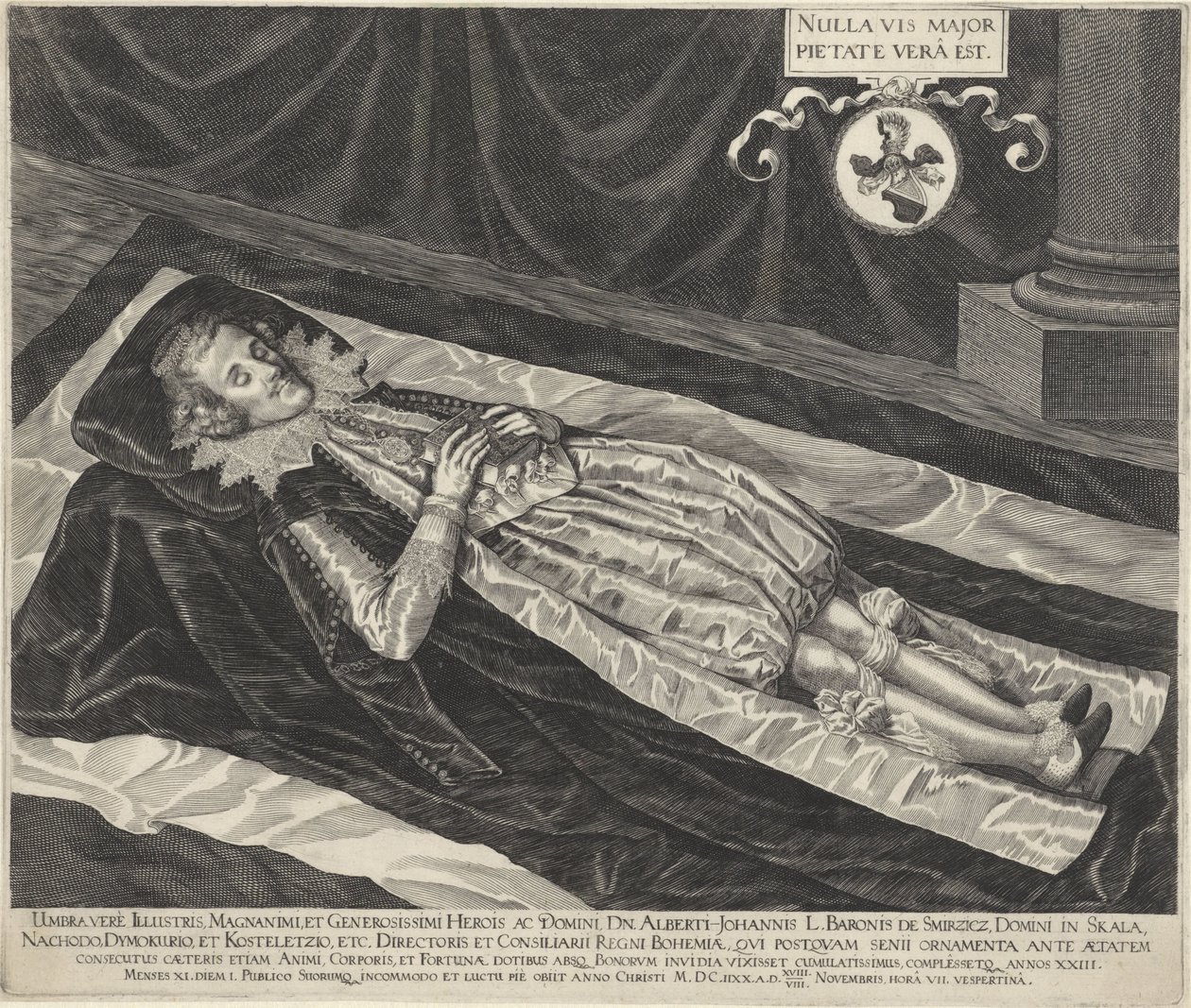Portrait of Albert-Johannes, Baron of Smirzicz on His Deathbed by Egidius  Sadeler (II)